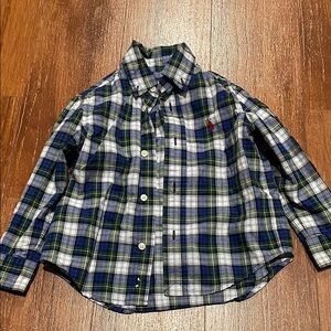 Plaid Kids Shirt - Blue and Green